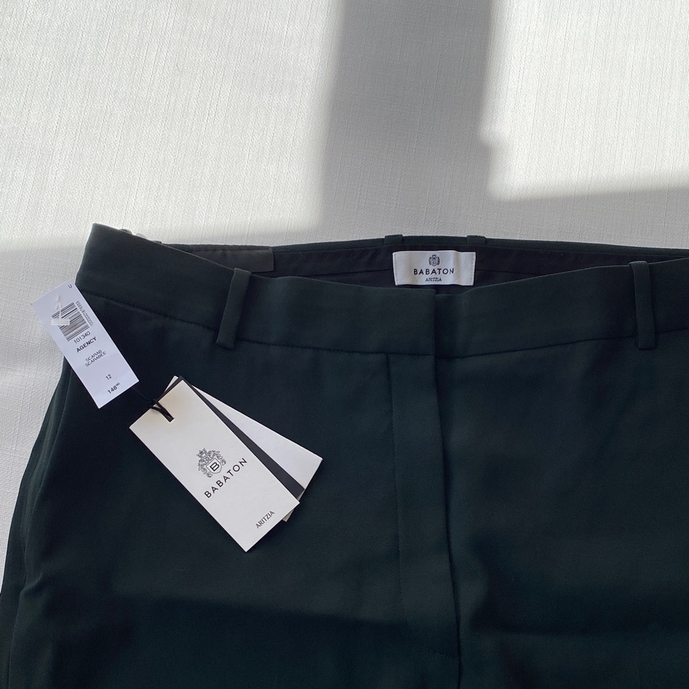 NWT ARITZIA Babaton SCARAB / Dark Green AGENCY PANT Size 12 💚💚 - Picture 2 of 7